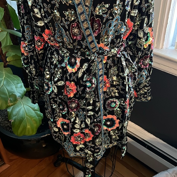 INCREDIBLE Beaded Evening Cocktail Wrap Dress - US 10 - Picture 4 of 10